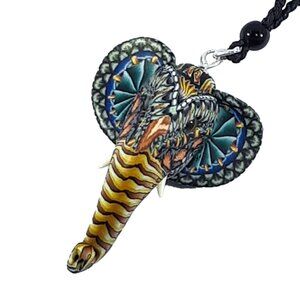Elephant Fimo Clay Necklace Handcrafted by Jon Stuart Anderson